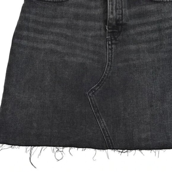 Banana Republic Denim Mini Shirt with Raw Hem Black Size 4 - Picture 5 of 11